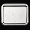 Plateau rectangulaire en métal argenté PARIS - 20 x 16 cm