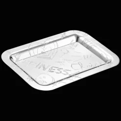 Plateau rectangulaire en métal argenté - 10 x 15 cm