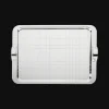 Plateau rectangulaire en métal argenté - 45 x 32 cm