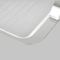 Plateau rectangulaire en métal argenté - 45 x 32 cm