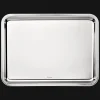 Plateau rectangulaire en métal argenté - 43 x 31 cm