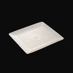 Plateau rectangulaire 17x15 cm en porcelaine finition Platine