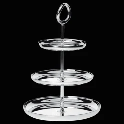 Porte-mignardises 3 compartiments en métal argenté