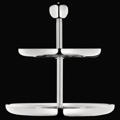 Porte-mignardises 2 compartiments en métal argenté