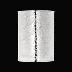 Pot à crayons en métal argenté