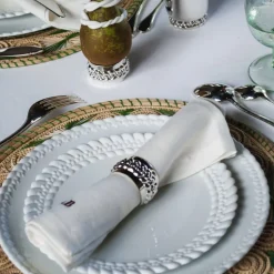 Rond de Serviette de Métal Argenté