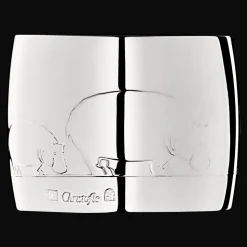 Rond de serviette en métal argenté