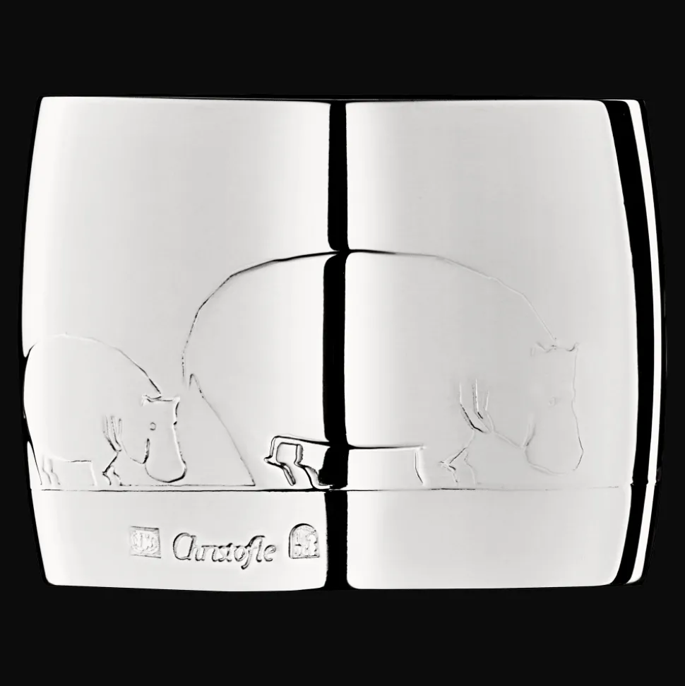 Rond de serviette en métal argenté