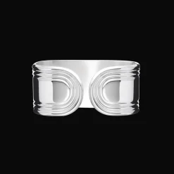 Rond de serviette ouvert en métal argenté