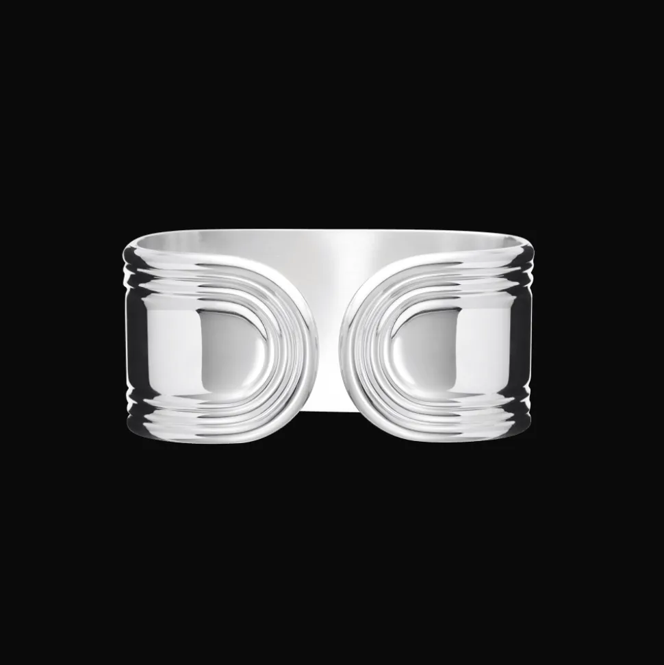 Rond de serviette ouvert en métal argenté