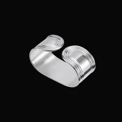 Rond de serviette ouvert en métal argenté