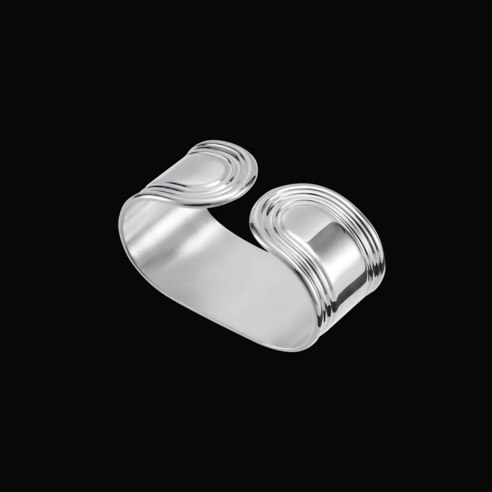 Rond de serviette ouvert en métal argenté