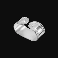 Rond de serviette ouvert en métal argenté