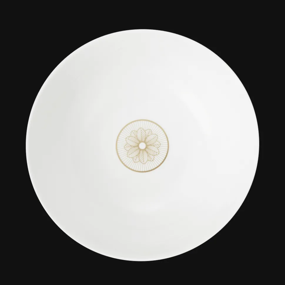 Saladier en porcelaine finition Or