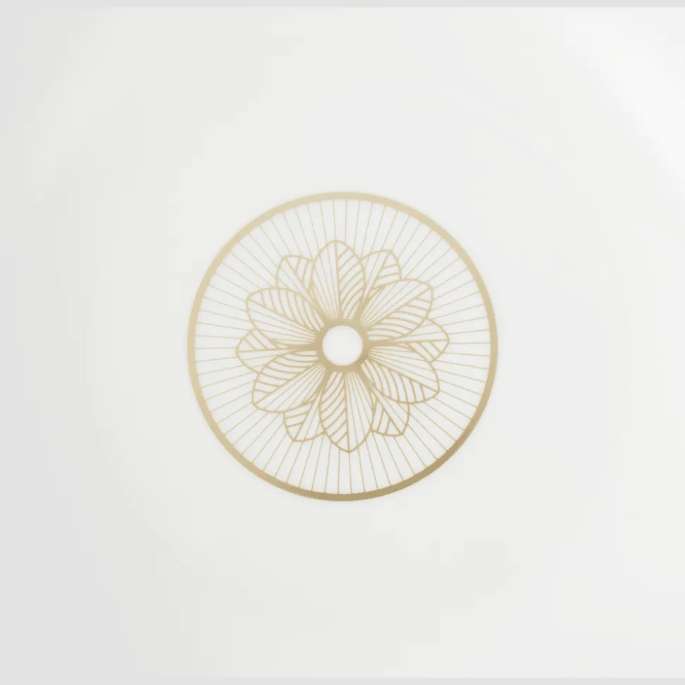 Saladier en porcelaine finition Or