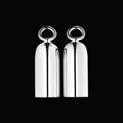 Salière et poivrière en métal argenté