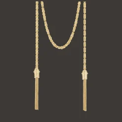 Sautoir à Nouer en argent massif Doré 18 carats