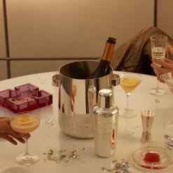Seau à champagne en métal argenté