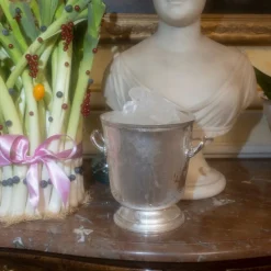 Seau à glace en métal argenté