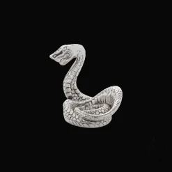 Serpent Signe du Zodiaque Chinois Argenté - Vintage