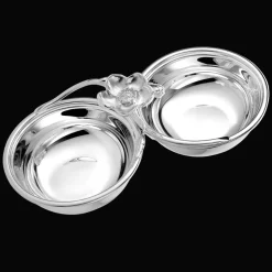 Service 2 coupelles en métal argenté