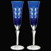 Set de 2 flutes à champagne en cristal bleu