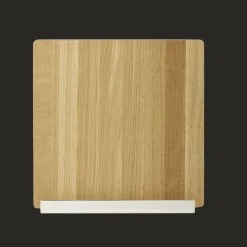 Support pour couteaux et tablette en chêne et métal argenté