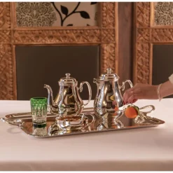 Théière 8 tasses en métal argenté