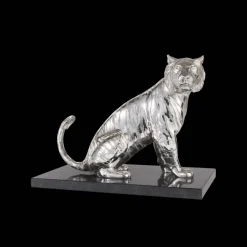 Tigre Assis petit modèle en Argent massif - Haute Orfèvrerie