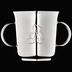 Timbale 2 anses en métal argenté