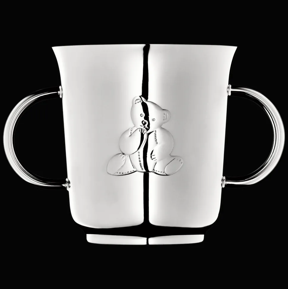 Timbale 2 anses en métal argenté