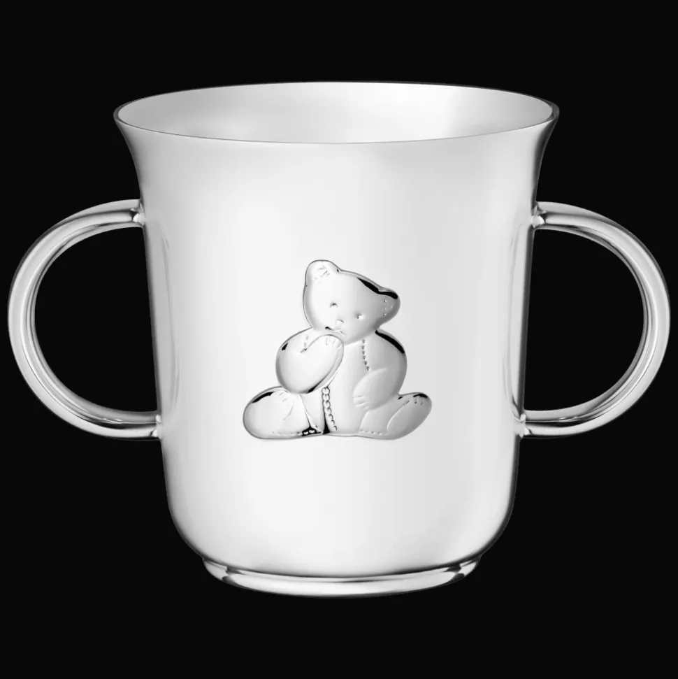 Timbale 2 anses en métal argenté