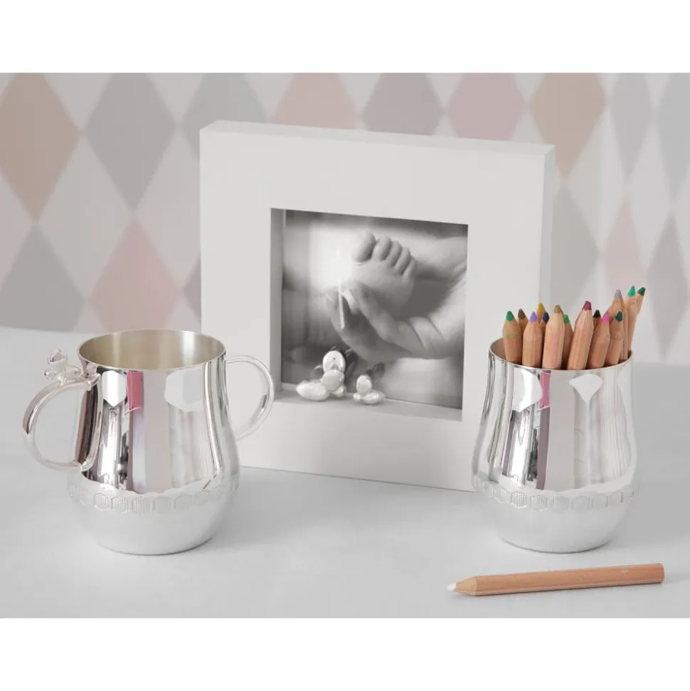 Timbale 2 anses en métal argenté