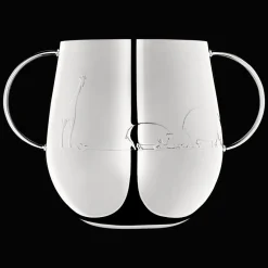 Timbale 2 anses en métal argenté