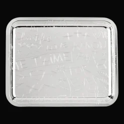 Vide-poches en métal argenté - 20 x 16 cm