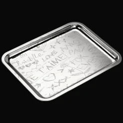 Vide-poches en métal argenté - 20 x 16 cm