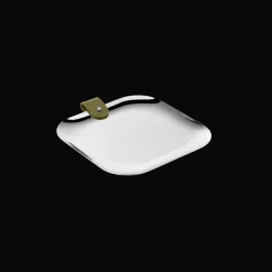 Vide-poches vert impérial en acier - 16x16cm